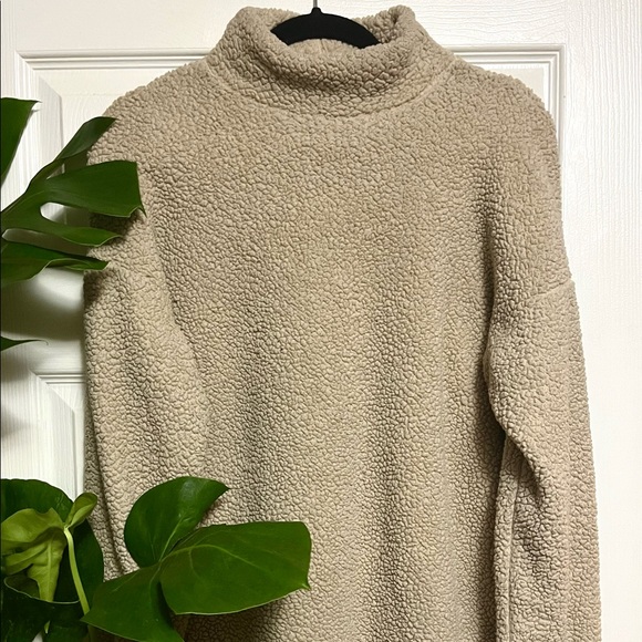 SHEIN Mock Neck Solid Teddy Sweatshirt Dress Size SM - Picture 1 of 4